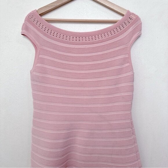 ELIZA J Womens Xlarge Off The Shoulder Sweater Blush Pink Dress Mini Fit Flare - Picture 10 of 13